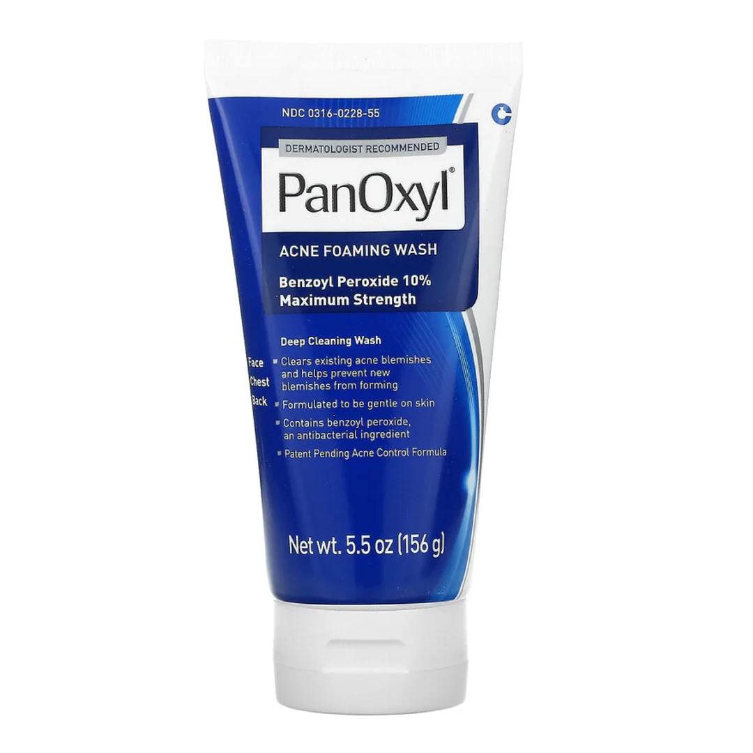 PanOxyl Acne Foaming Wash Benzoyl Peroxide 10% Maximum Strength 156g